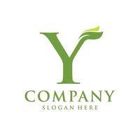 Letter Y leaf initial logo vector