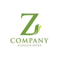 Letter Z leaf initial logo vector