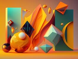 Abstract image featuring a combination of organic and geometric shapes dynamic and energetic background created with technology photo