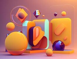 Abstract image featuring a combination of organic and geometric shapes dynamic and energetic background created with technology photo