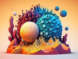 Abstract image featuring a combination of organic and geometric shapes dynamic and energetic background created with technology photo