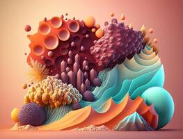 Abstract image featuring a combination of organic and geometric shapes dynamic and energetic background created with technology photo
