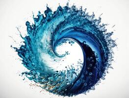 Radial spiral water splash background created with technology photo