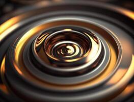 Concentric golden rings shapes Abstract geometric background created with technology photo