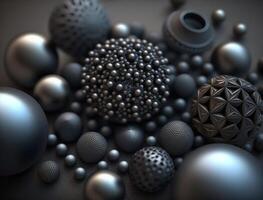 Modern technology Geometric background with spheres created with technology photo