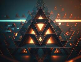 Futuristic triangles background Abstract geometric pattern created with technology photo