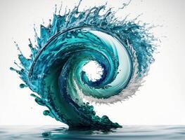 Radial spiral water splash background created with technology photo