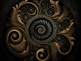 Royal vintage Victorian Gothic background Rococo venzel and whorl created with technology photo