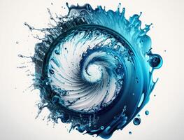 Radial spiral water splash background created with technology photo