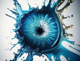 Radial spiral water splash background created with technology photo