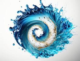 Radial spiral water splash background created with technology photo