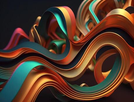 Modern colorful wave stripes pattern background created with technology photo