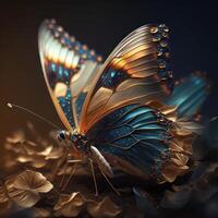 Abstract fantasy colorful butterfly background created with technology photo