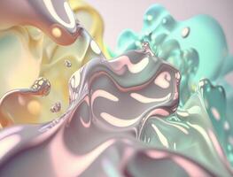 Light pastel colors fluid wavy liquid abstract background created with technology photo