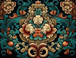 Royal vintage Victorian Gothic background Rococo venzel and whorl created with technology photo