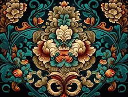 Royal vintage Victorian Gothic background Rococo venzel and whorl created with technology photo