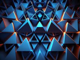 Futuristic triangles background Abstract geometric pattern created with technology photo