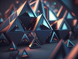 Futuristic triangles background Abstract geometric pattern created with technology photo