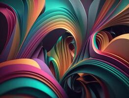 Modern colorful wave stripes pattern background created with technology photo