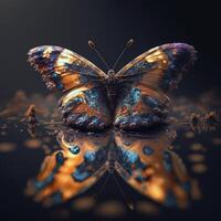 Abstract fantasy colorful butterfly background created with technology photo