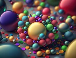 Colorful balls Dynamic liquid shapes background created with technology photo