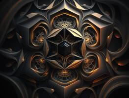 Fractal mandala Sacred geometry background created with technology photo
