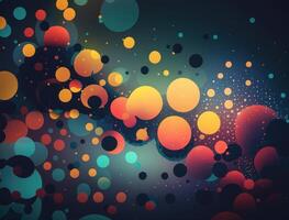 Colorful abstract geometric background with dot shapes pointillism style created with technology photo