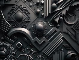 Black geometric abstract background created with technology photo
