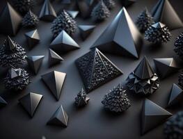 Futuristic abstract pyramid geometric background created with technology photo