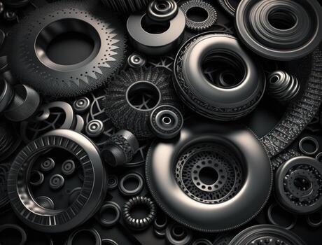 Modern technology Geometric background with spheres created with technology photo