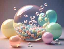 Colorful balls Dynamic liquid shapes background created with technology photo