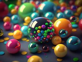 Colorful balls Dynamic liquid shapes background created with technology photo