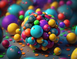 Colorful balls Dynamic liquid shapes background created with technology photo