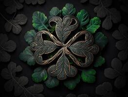 Ethnic celtic ornaments Esoteric vegetal background created with technology photo