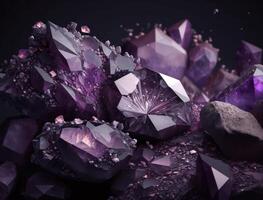 hermosa púrpura amatista natural piedra preciosa generativo ai tecnología foto