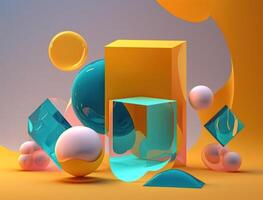 Abstract image featuring a combination of organic and geometric shapes dynamic and energetic background created with technology photo