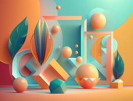Abstract image featuring a combination of organic and geometric shapes dynamic and energetic background created with technology photo