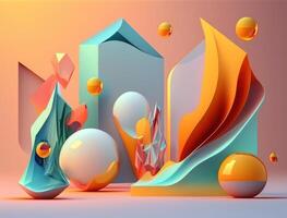 Abstract image featuring a combination of organic and geometric shapes dynamic and energetic background created with technology photo