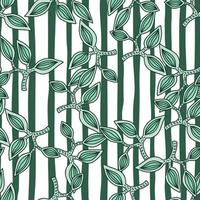 Seamless pattern with decorative leaves. Hand drawn exotic botanical texture. Sketch jungle leaf seamless wallpaper. vector