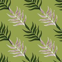 Fern leaf wallpaper. Abstract exotic plant seamless pattern. Tropical palm leaves pattern. Botanical texture. vector