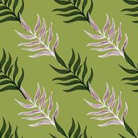 Fern leaf wallpaper. Abstract exotic plant seamless pattern. Tropical palm leaves pattern. Botanical texture. vector