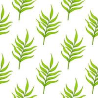 Fern leaf wallpaper. Abstract exotic plant seamless pattern. Tropical palm leaves pattern. Botanical texture. vector