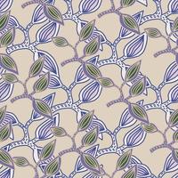 Seamless pattern with decorative leaves. Hand drawn exotic botanical texture. Sketch jungle leaf seamless wallpaper. vector