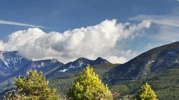 view across the pyrenees mountain range in vall d'aran, spain video