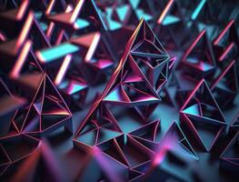 Futuristic triangles background Abstract geometric pattern created with technology photo
