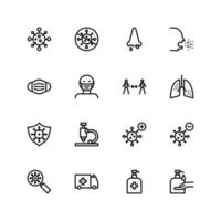 Simple set of Coronavirus icons. Vector illustration with line style. perfect for any purpose