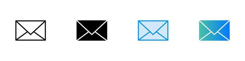 envelope icon. vector illustration of envelope in various style