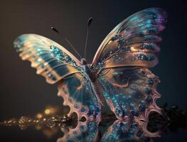 Abstract fantasy colorful butterfly background created with technology photo