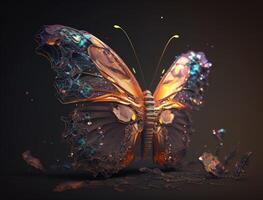 Abstract fantasy colorful butterfly background created with technology photo