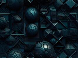 Dark abstract geometric grid pattern Seamless background created with technology photo